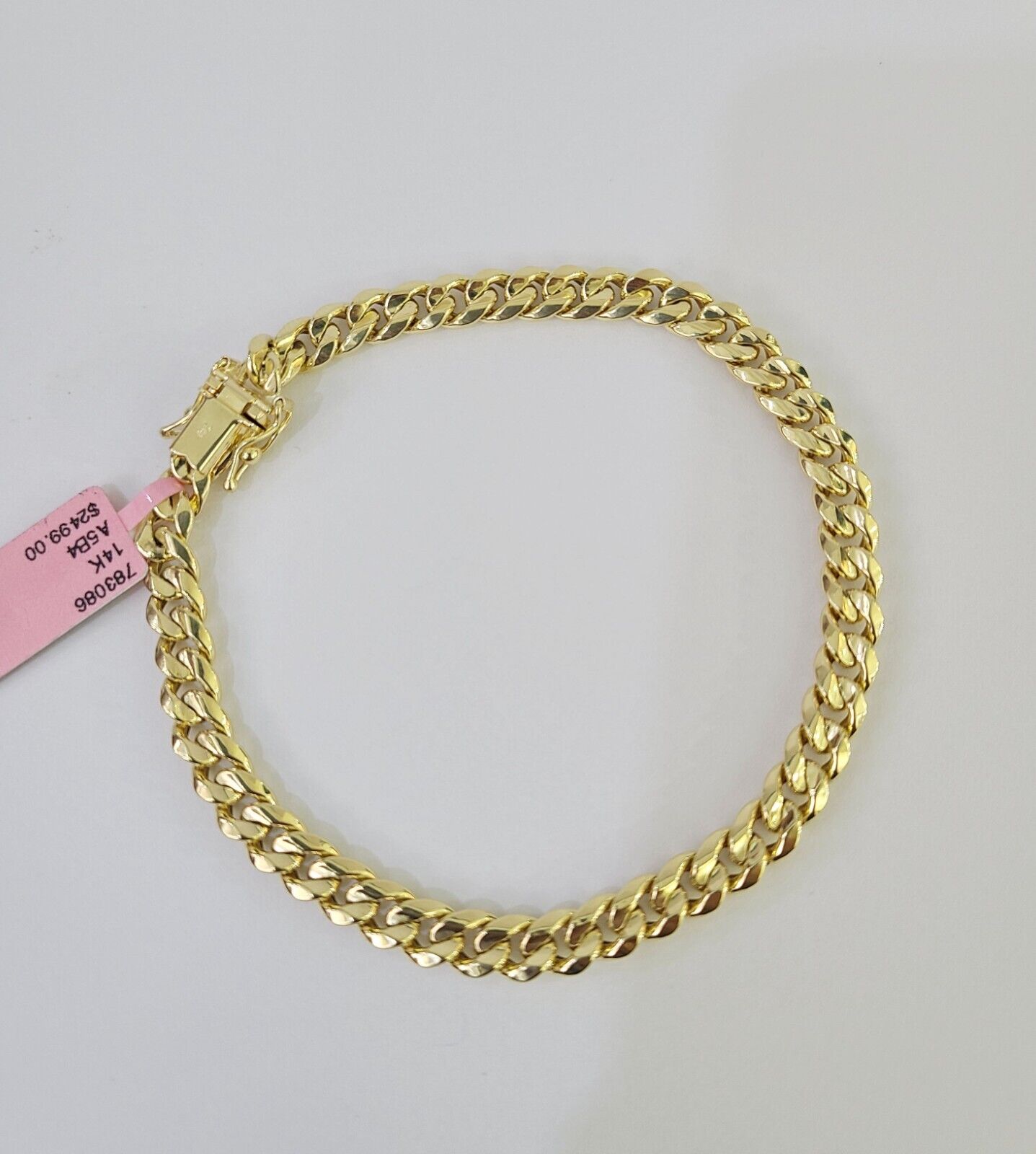 Real 14K Miami Cuban Bracelet Yellow Gold Box Clasp 8" Inch 6mm Link Hollow