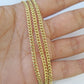 10K Gold Miami Cuban Chain 3mm Length 18" 20" 22" 24" 26" 28" 30" & Cross Charm