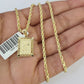 10k Gold Initial P Charm Rope Chain 16"-26" 2.5mm SET Necklace Alphabet Pendant