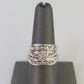 REAL 10k White Gold Diamond Ring Ladies Men Trio SET Wedding Engagement Genuine