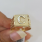 Real 10k Initial C Casual Ring Alphabet Yellow Gold 10kt Genuine