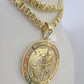 10k Gold Byzantine Necklace World is Yours Charm Pendant 20"-30" 8mm SET Chain