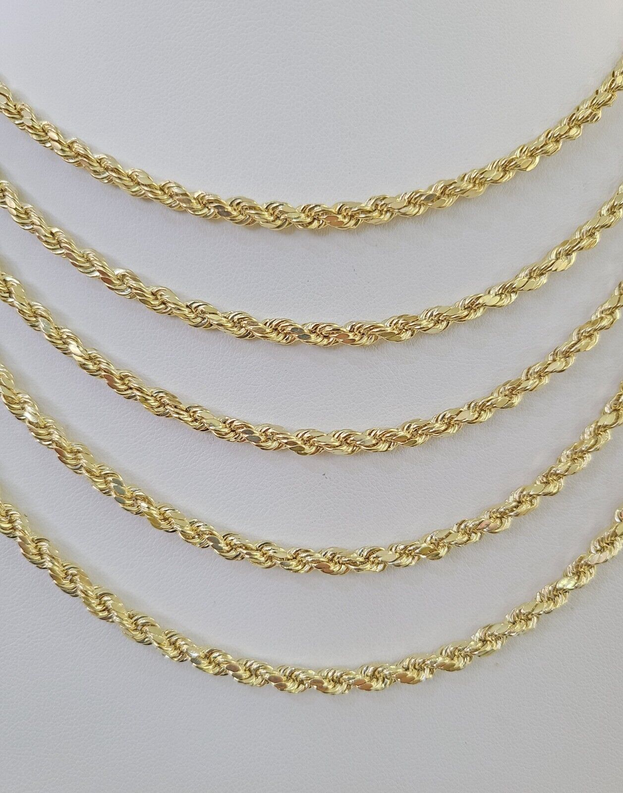 14k Real Rope Chain Necklace 4mm 18"-26" Inch Yellow Gold Men Women Genuine