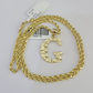 10k Gold Initial G Charm Rope Chain 16"-26" 2.5mm SET Necklace Alphabet Pendant