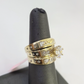 Solid 14k Gold Ring Set Trio Wedding Band Amor REAL His Her Set Casual Wedding