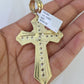 10K Miami Cuban Link Chain Jesus Cross Pendent Charm 6mm 20"-30" Necklace