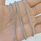 Real 10k Palm Chain White Gold 4mm 22" Necklace Men Women Real Genuine