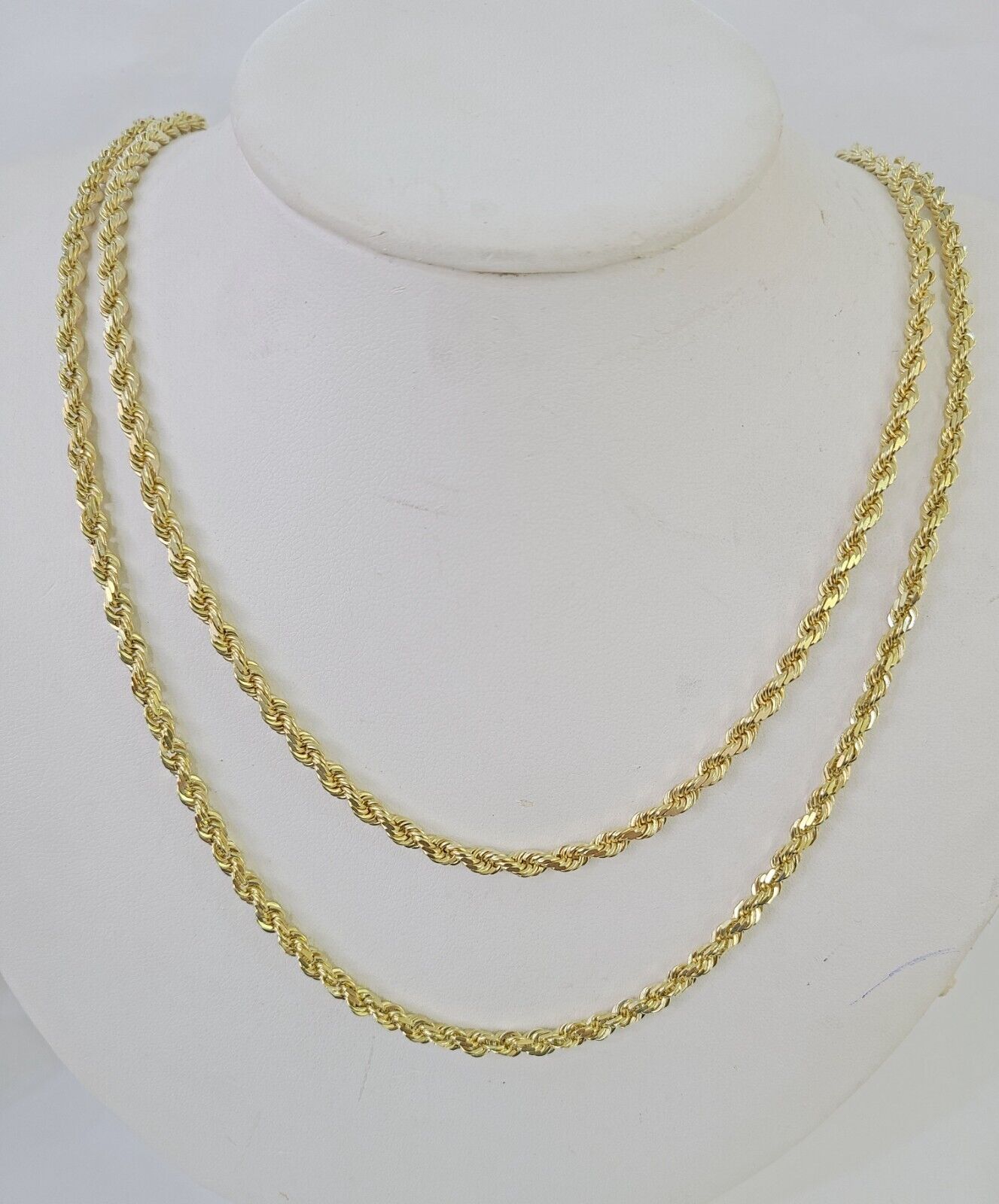 14k Rope Chain Solid Yellow Gold 3mm 18"-26" Inch Men Women Genuine Necklace