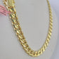 Real 14K Miami Cuban Link Chain Necklace Yellow Gold 18 inch 9mm Mens Hollow