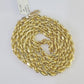 10k Real Solid Rope Chain Yellow Gold Women Men Diamond Cut 4mm 20 Inches