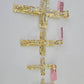 14k Jesus Cross Charm Pendant Yellow Gold Men Women 4" 3" 2" 1.5-2"