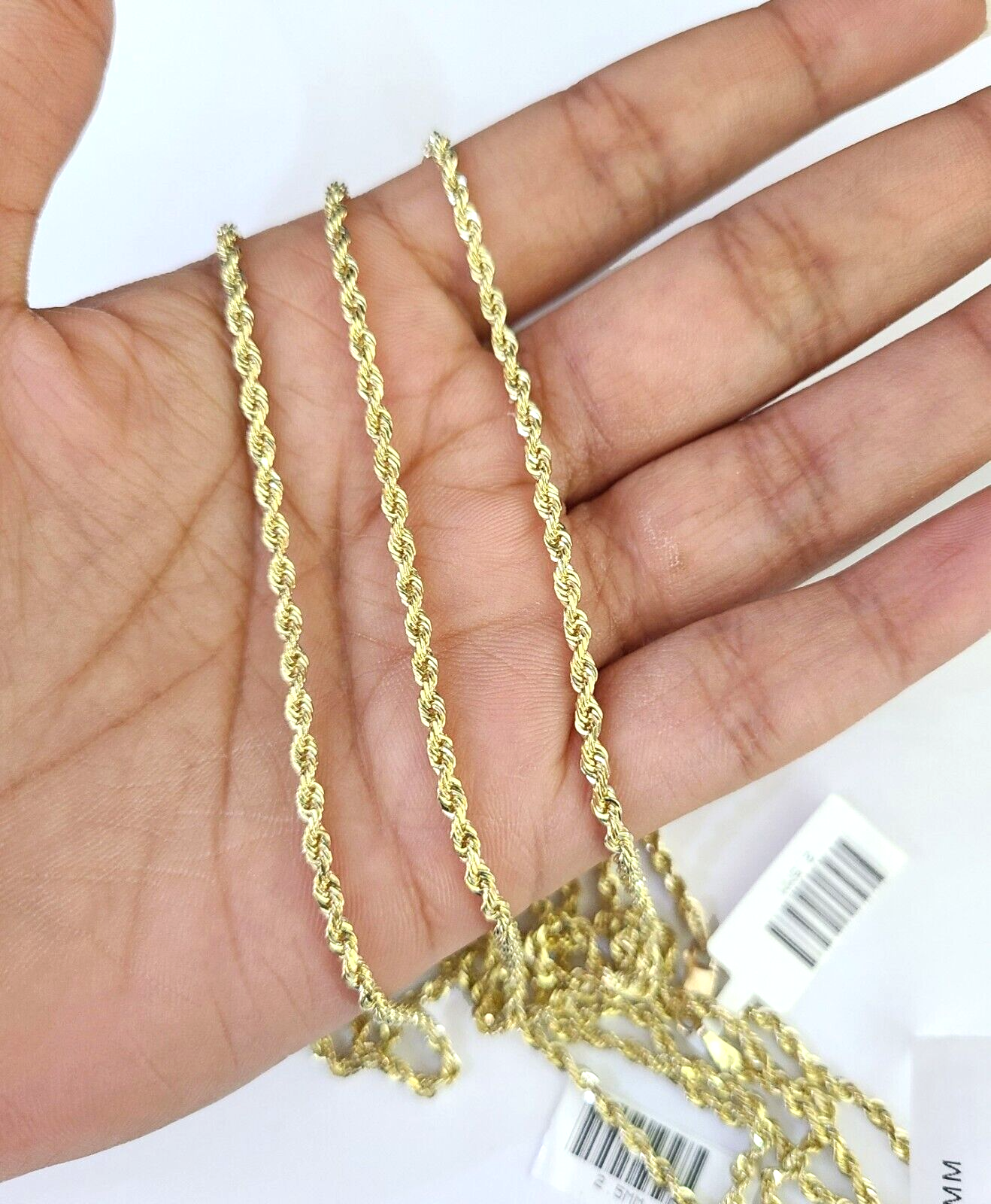 10k Solid Real Rope Chain Necklace 2.5mm 16"-24" Yellow Gold Men Women Genuine