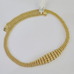 10K Gold Flat Byzantine Link Princesa Necklace 7mm 18" inch Real Yellow Chain