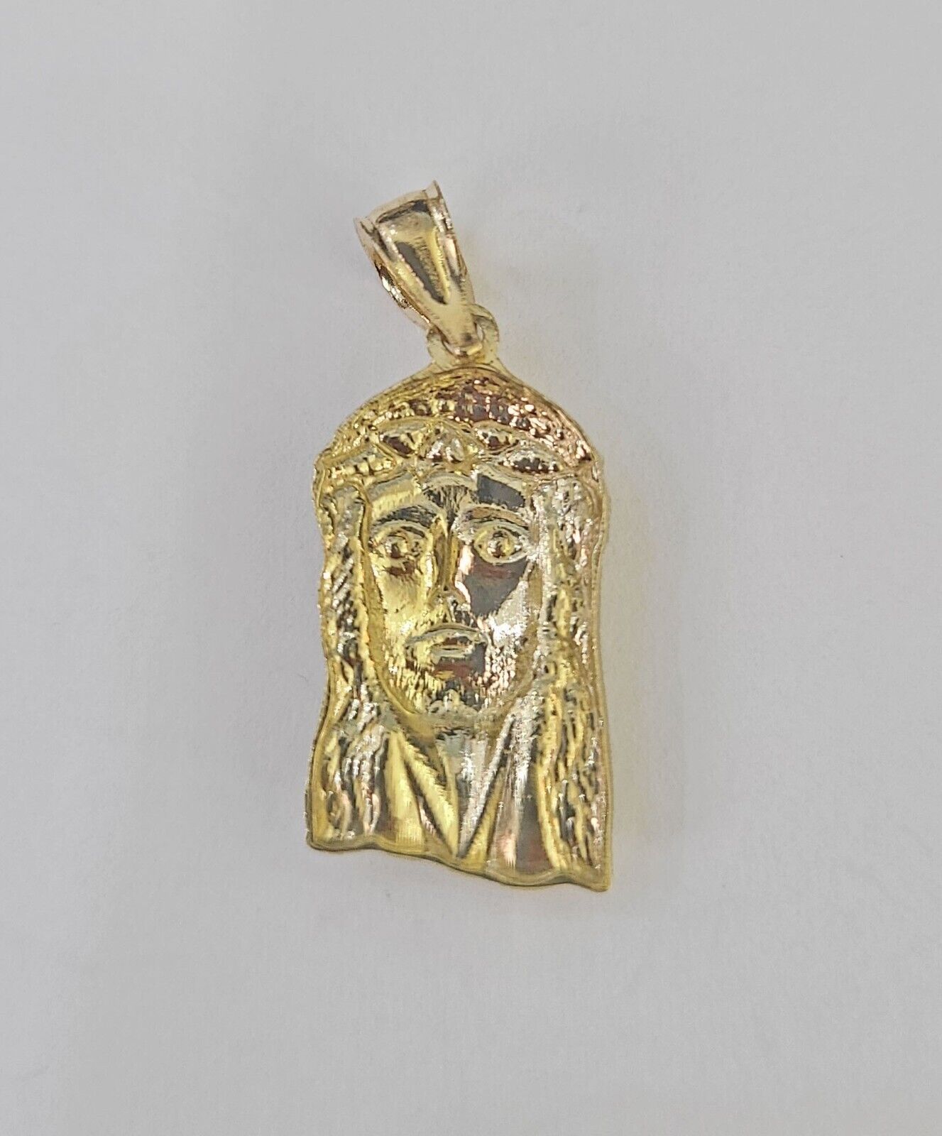 Real 10K Yellow Gold Jesus Head Pendant Charm Genuine