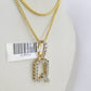 10K Franco Chain Diamond Q Pendant Initial Charm Letter Necklace 18"-24" 1.5mm