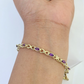 Real 10K Yellow Gold Purple Tennis Bracelet 4mm 7.5 Inches 10kt Gold