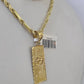 10k Milano Rope Chain 100 Dollar Charm Necklace SET 3mm 18" 20" 22" 24"