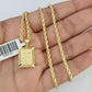 10k Gold Initial N Charm Rope Chain 16"-26" 2.5mm SET Necklace Alphabet Pendant