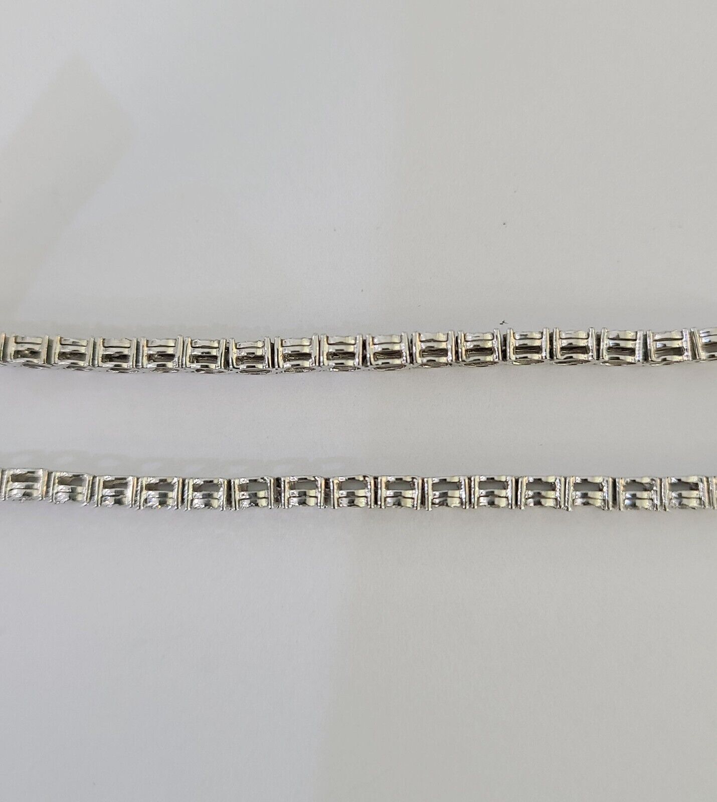 10K White Gold Diamond Bracelet Women Ladies 7" REAL Genuine Gold