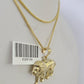 10K Solid Franco Chain Lion Pendant Charm Necklace 18"-24" 1.5mm Yellow Gold