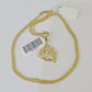 10K Gold Franco Chain Allah Charm SET Length 16-20 inches 1mm Ladies Women