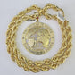 Real 10k Rope Chain World is Yours Charm Set 10mm 20"-30" Inch Necklace Gold