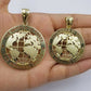 10K Yellow Gold Real Pendant The World is Your Solid fit a 7mm chain bail expand