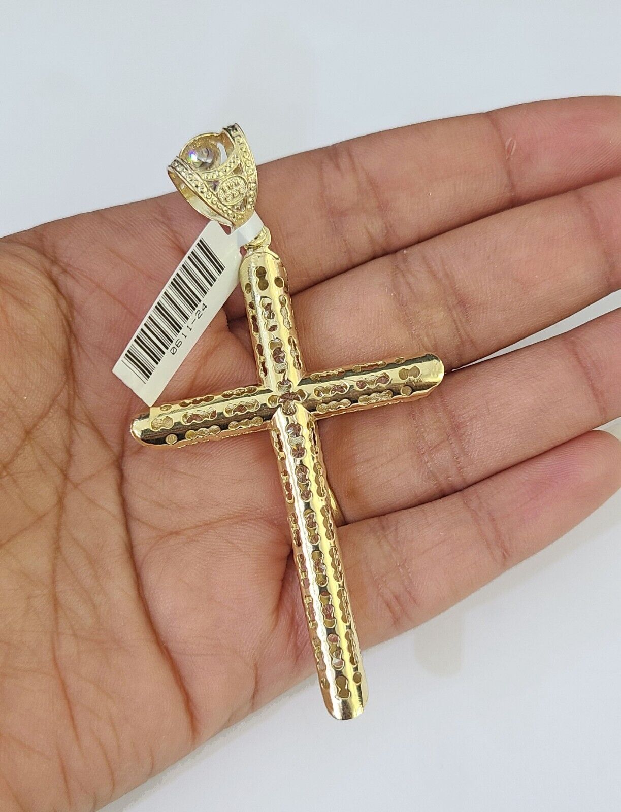 10K Franco Chain Jesus Cross Pendant Charm Necklace 20"-26" 3mm Gold