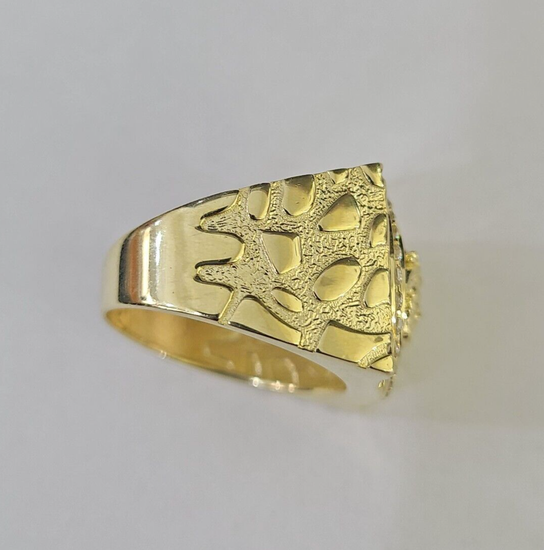 Real 10k Ring Medusa Head Fancy Design Yellow Gold Men Casual 10kt