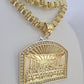 10k Gold Byzantine Necklace Last Supper Charm 20-30 inches 9mm REAL SET Chain