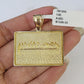 Real 10k Miami Cuban Chain Last Supper Charm Set 4mm Yellow Gold Necklace