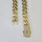 Real 10k Cuban Monaco Chain Necklace Gold Link Royal  7mm-15mm 20"-26"