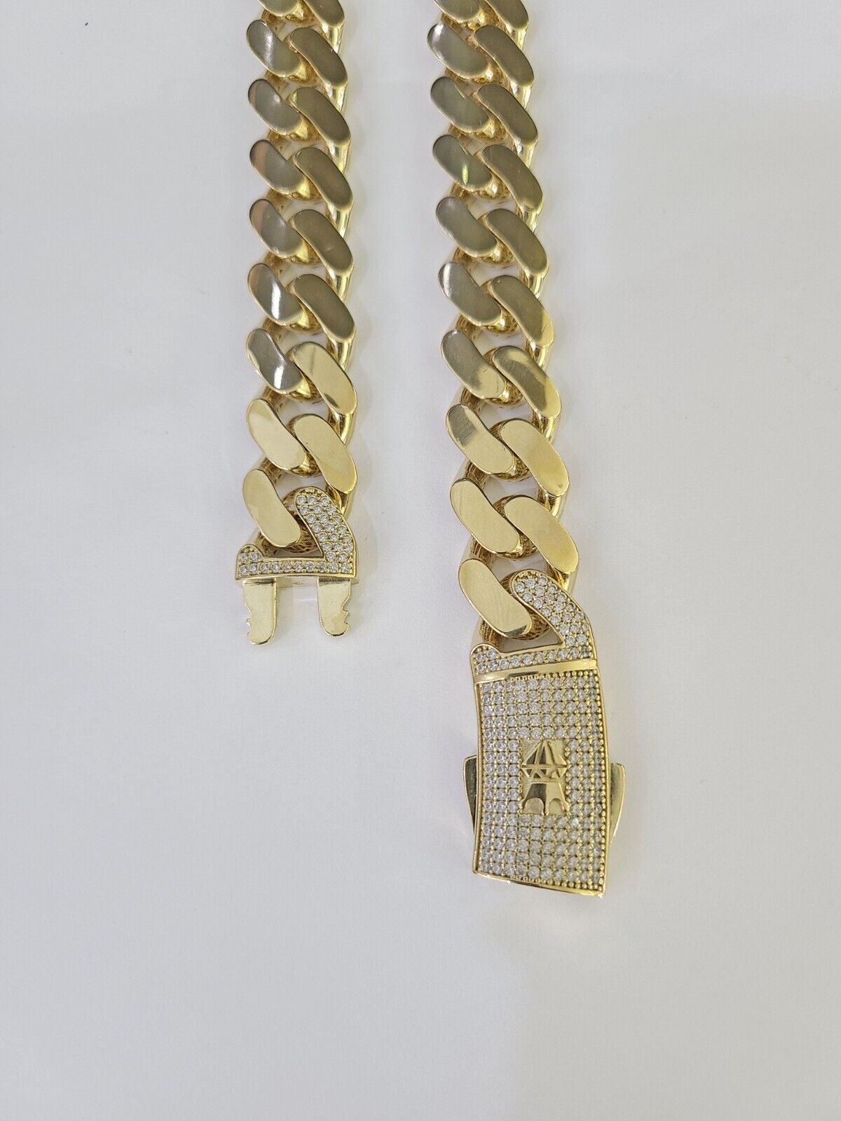 Real 10k Cuban Monaco Chain Necklace Gold Link Royal  7mm-15mm 20"-26"