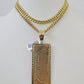 10K Miami Cuban Link Chain 100 Dollar Bill Pendent Charm 6mm 20"-30" Necklace