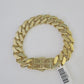 Real 10K Royal Monaco Bracelet Yellow Gold 9.5" Box Clasp 15mm Genuine