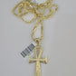 10k Milano Rope Chain Ankh Jesus Cross Charm Necklace SET 3mm 18" 20" 22" 24"