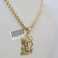 10k Gold Byzantine Necklace Jesus Head Charm 18-28 inch 3mm SET Chain Pendant