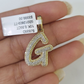 10k Yellow Gold Diamond G Charm Pendant Initial Alphabet Letter Real Genuine