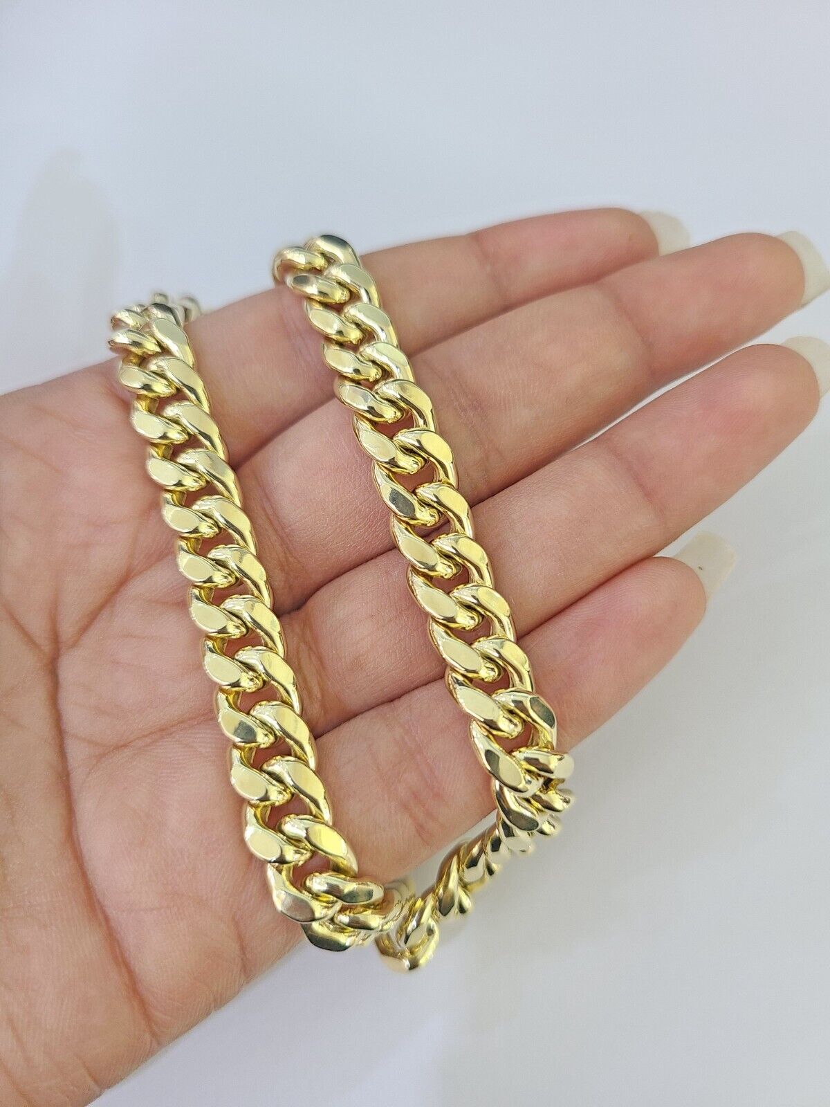 Real 10k Miami Cuban Link Bracelet Gold 9mm 9.5" Box Lock 10kt Yellow Gold