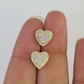 10k Heart Diamond Earrings Real Screw-Back Women Men Studs Yellow Gold