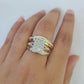 REAL 14k Diamond Ring Yellow Gold Ladies Men Trio SET Wedding Engagement Genuine