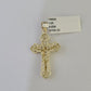 10K Gold Miami Cuban Chain INRI Cross Charm Length 18"-26" 2.5mm REAL Yellow