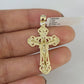 10K Franco Chain Jesus Cross Pendant Charm Necklace 16"-24" 2mm Gold SET Yellow