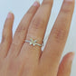 Real 10k Diamond Ladies Ring Butterfly Yellow Gold Women Casual Genuine