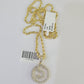 10k 3mm Rope Chain S Diamond Pendant Alphabet 18"-30" Gold Set Charm Necklace