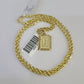 10k Gold Initial H Charm Rope Chain 16"-26" 2.5mm SET Necklace Alphabet Pendant