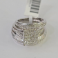 REAL 14k Diamond Ring White Gold Ladies Men Trio SET Wedding Engagement Genuine