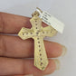 10k Solid Rope Chain Jesus Cross Charm Set 4mm 18"-30" Necklace Gold Pendant