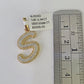 10k Yellow Gold Diamond S Charm Pendant Initial Alphabet Letter Real Genuine