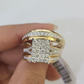 REAL 14k Diamond Ring Yellow Gold Ladies Men Trio SET Wedding Engagement Genuine